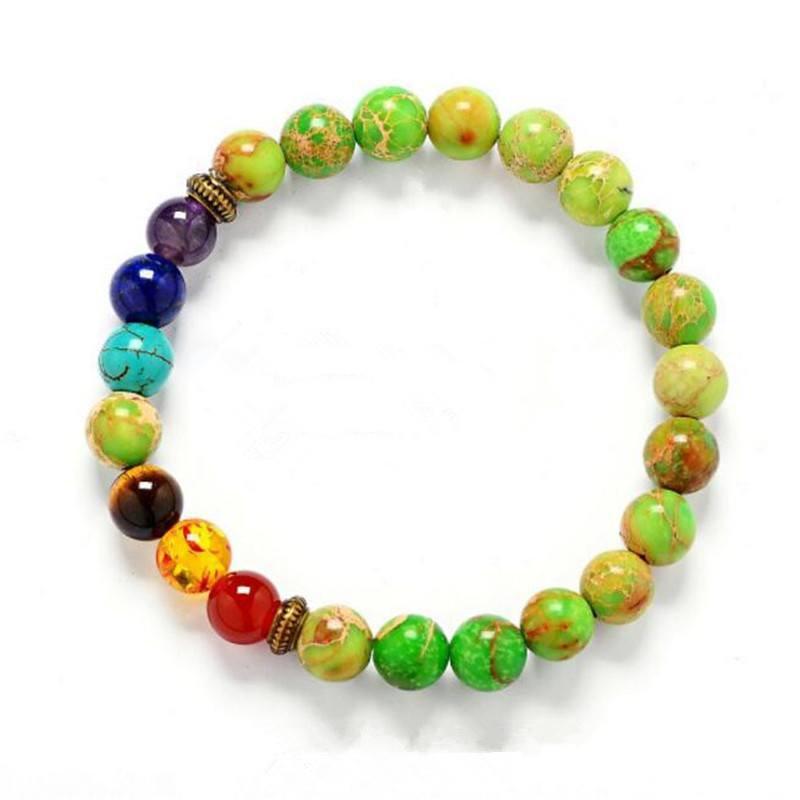 7 Chakra Energy Natural Green Stone Bracelets