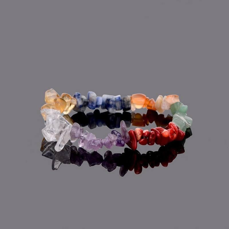 7 Chakra Healing Crystals Natural Chips Stone Bracelets