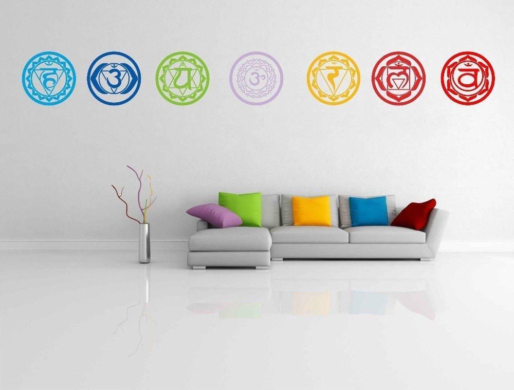 7pcs/set Yoga Chakra Symbol Wall Decals