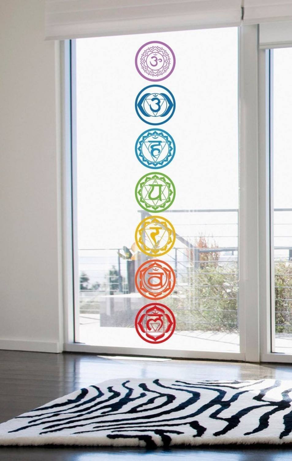 7pcs/set Yoga Chakra Symbol Wall Decals