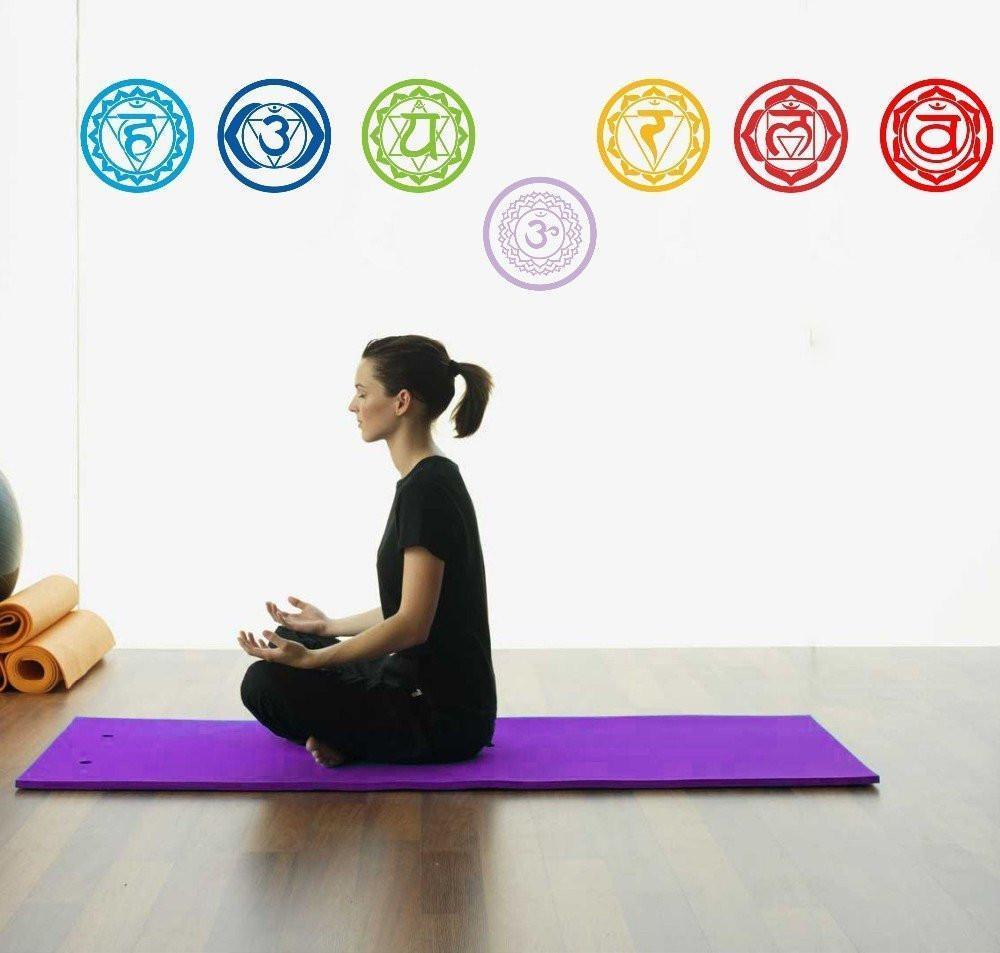 7pcs/set Yoga Chakra Symbol Wall Decals