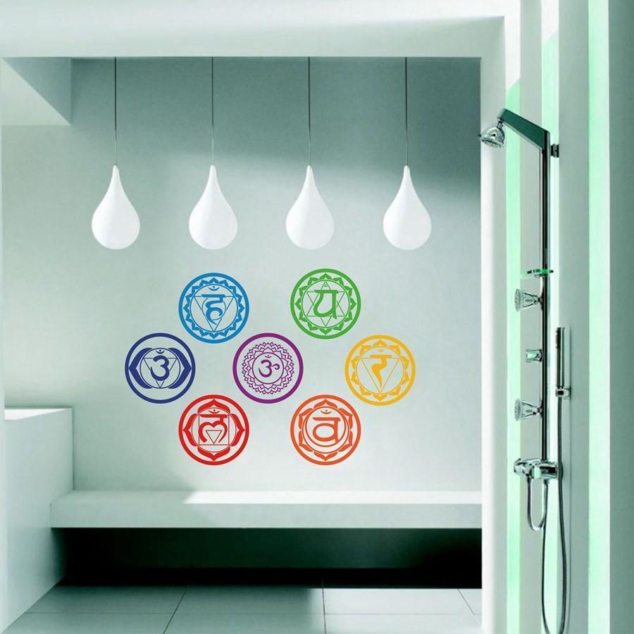 7pcs/set Yoga Chakra Symbol Wall Decals