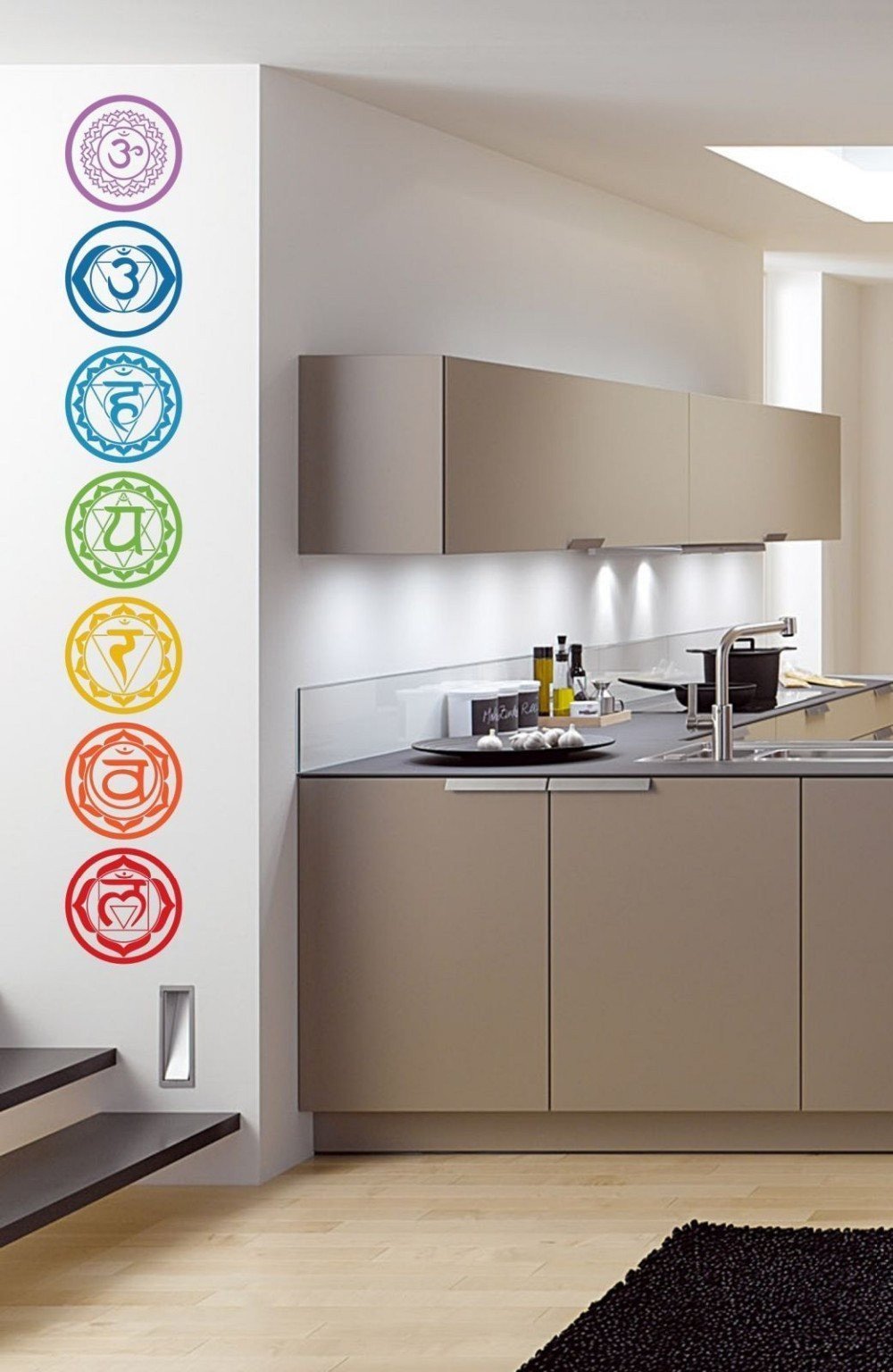 7pcs/set Yoga Chakra Symbol Wall Decals