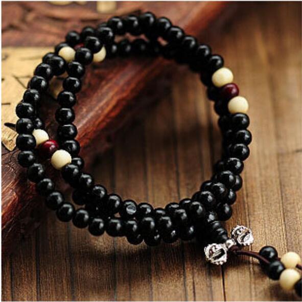 108 Natural Rosewood Beads Bracelet - 4 colours