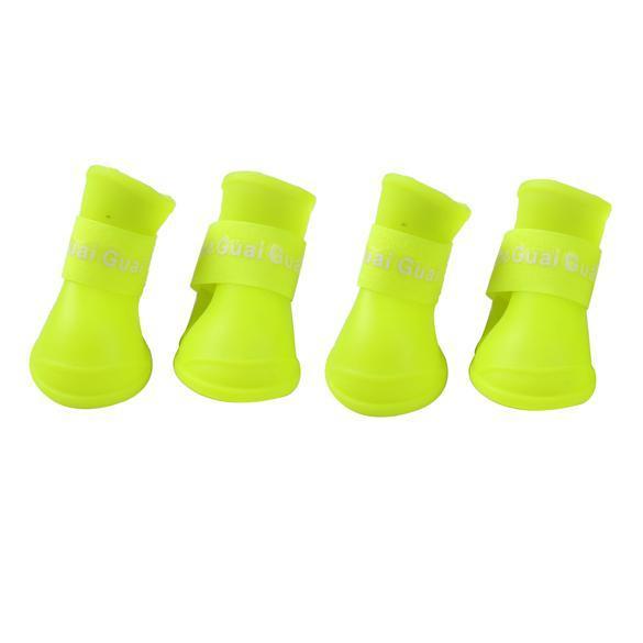 4x Cute Pet Dog Waterproof Boots Protective Rubber Rain Shoes Candy Color