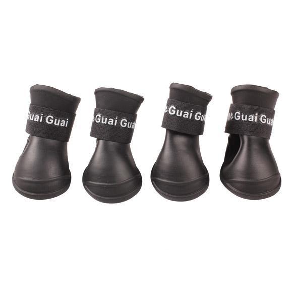 4x Cute Pet Dog Waterproof Boots Protective Rubber Rain Shoes Candy Color
