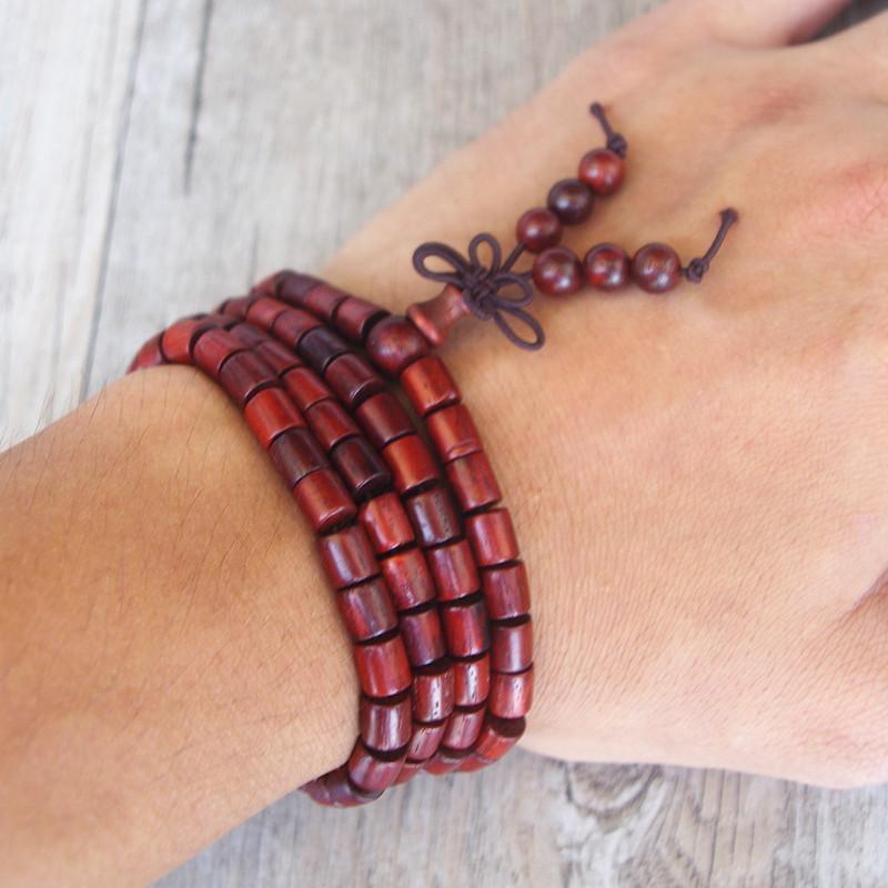 6MM 108 Red Wooden Beads Tibetan Buddhist Mala