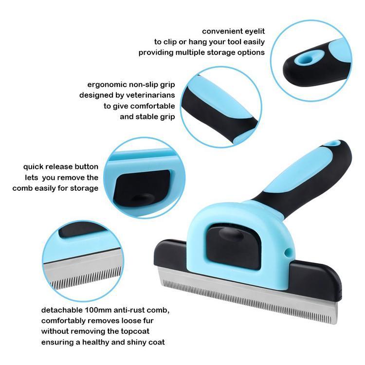 #1 Worldwide deShedding Comb | Dog Cats Hair Remover Brush Grooming with Detachable Clipper