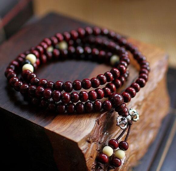 108 Natural Rosewood Beads Bracelet - 4 colours